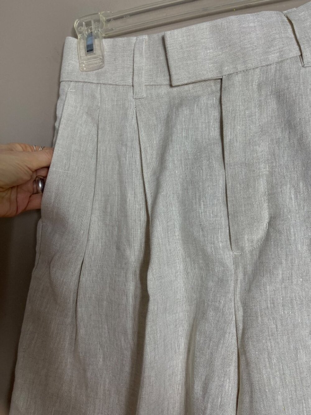 Banana Republic Linen Shorts High Waist Trouser Pleats Preppy ALT'd NWOT Wm XS 2 - Picture 10 of 11